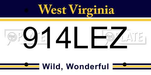 914LEZ West Virginia License Plate