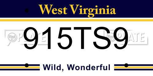 915TS9 West Virginia License Plate