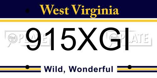 915XGI West Virginia License Plate