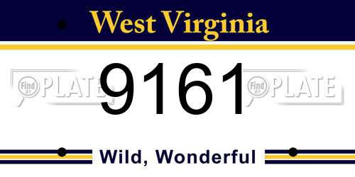 9161 West Virginia License Plate