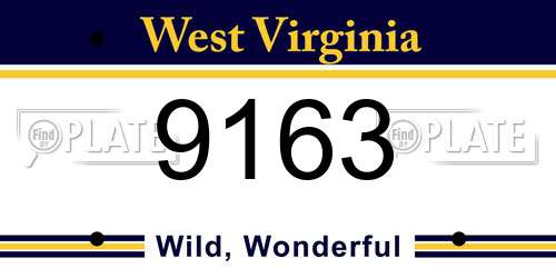 9163 West Virginia License Plate