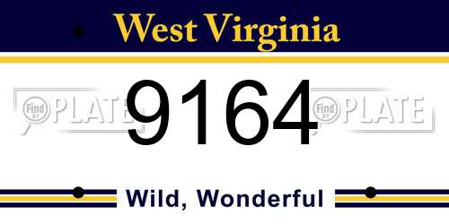 9164 West Virginia License Plate