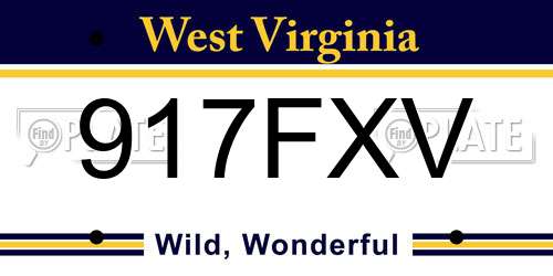 917FXV West Virginia License Plate