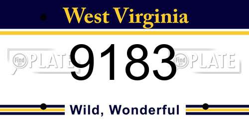 9183 West Virginia License Plate