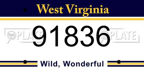 91836 West Virginia License Plate