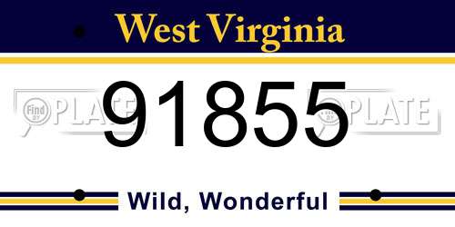 91855 West Virginia License Plate