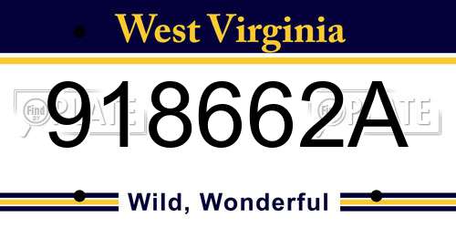 918662A West Virginia License Plate