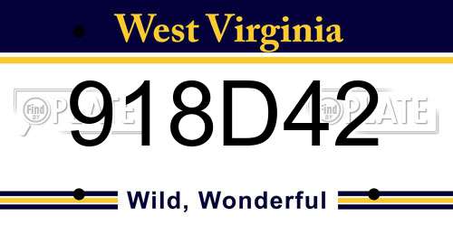 918D42 West Virginia License Plate