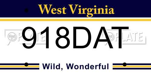 918DAT West Virginia License Plate