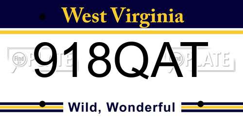 918QAT West Virginia License Plate