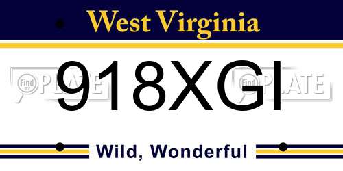 918XGI West Virginia License Plate