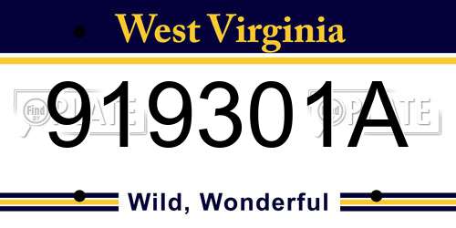 919301A West Virginia License Plate