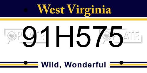 91H575 West Virginia License Plate