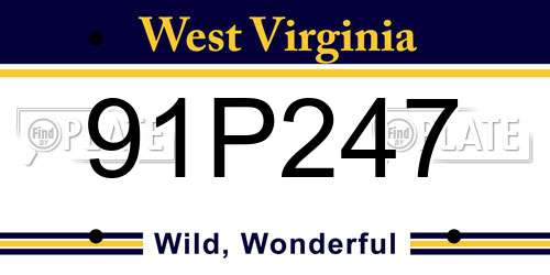 91P247 West Virginia License Plate