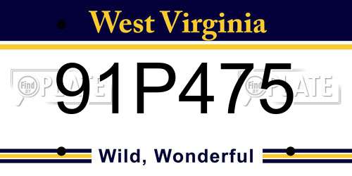 91P475 West Virginia License Plate