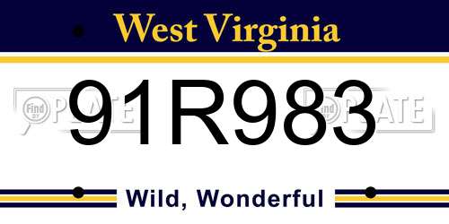 91R983 West Virginia License Plate