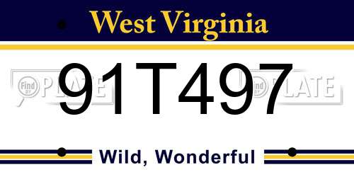 91T497 West Virginia License Plate