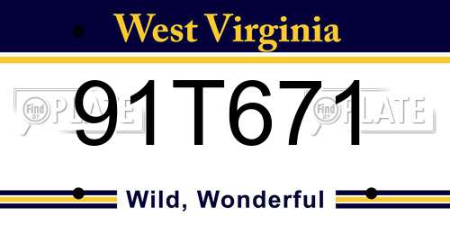 91T671 West Virginia License Plate
