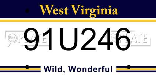 91U246 West Virginia License Plate