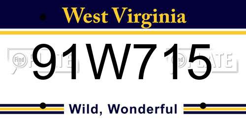 91W715 West Virginia License Plate