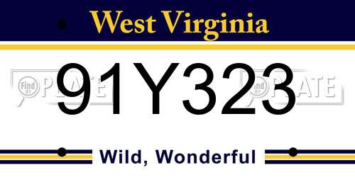 91Y323 West Virginia License Plate