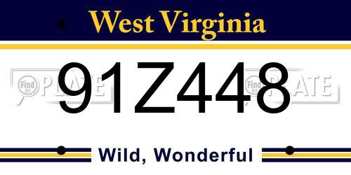 91Z448 West Virginia License Plate