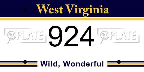 924 West Virginia License Plate