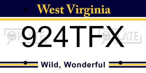 924TFX West Virginia License Plate