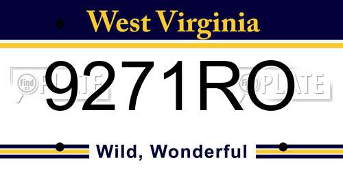 9271RO West Virginia License Plate