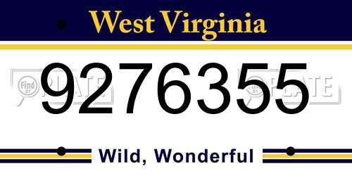 9276355 West Virginia License Plate