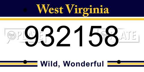 932158 West Virginia License Plate