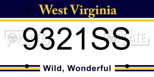 9321SS West Virginia License Plate