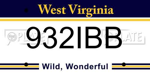 932IBB West Virginia License Plate