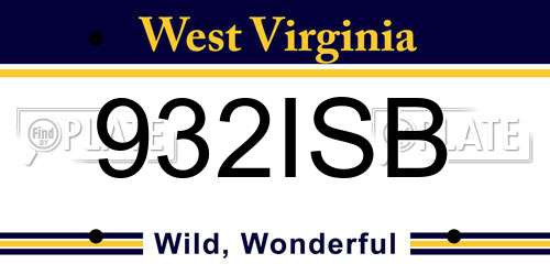 932ISB West Virginia License Plate