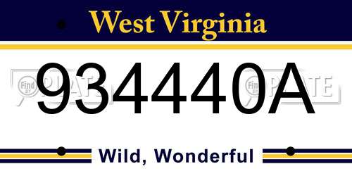 934440A West Virginia License Plate