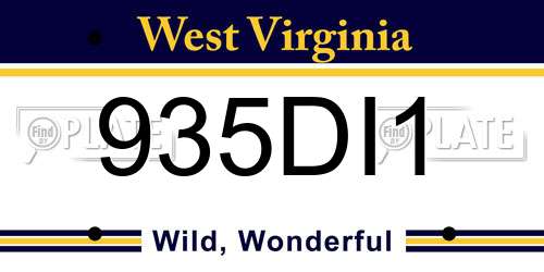 935DI1 West Virginia License Plate