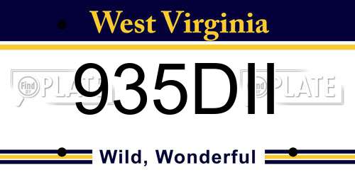 935DII West Virginia License Plate