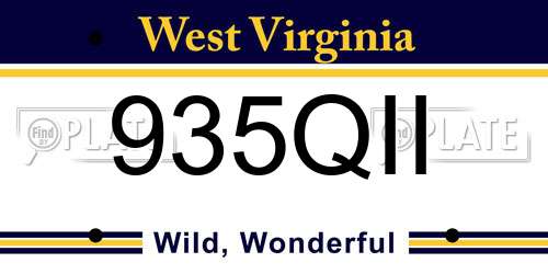 935QII West Virginia License Plate