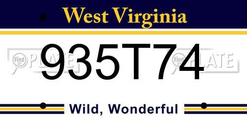 935T74 West Virginia License Plate