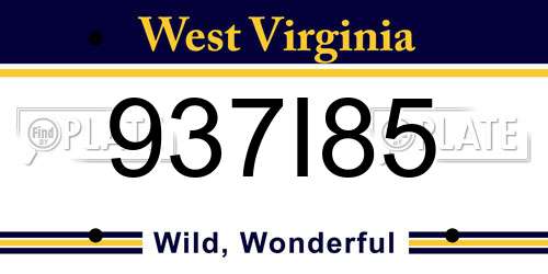 937I85 West Virginia License Plate