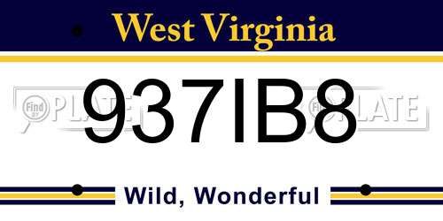 937IB8 West Virginia License Plate