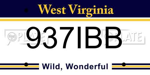 937IBB West Virginia License Plate