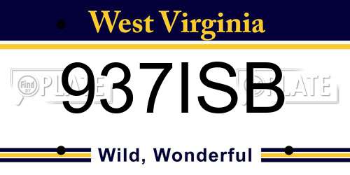 937ISB West Virginia License Plate