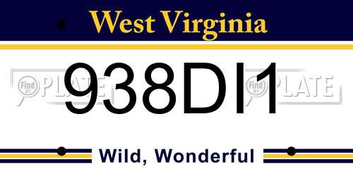 938DI1 West Virginia License Plate