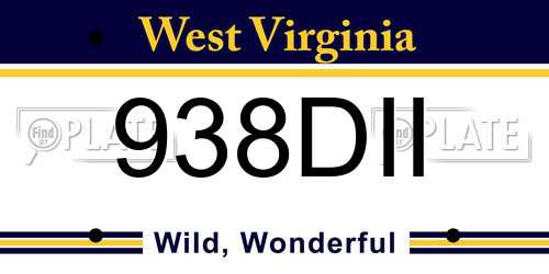 938DII West Virginia License Plate