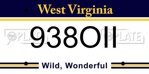 938OII West Virginia License Plate