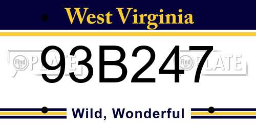93B247 West Virginia License Plate