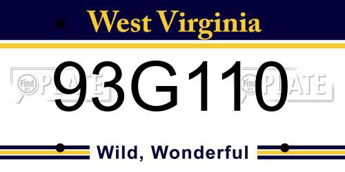 93G110 West Virginia License Plate