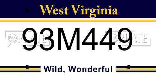 93M449 West Virginia License Plate