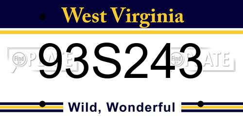 93S243 West Virginia License Plate